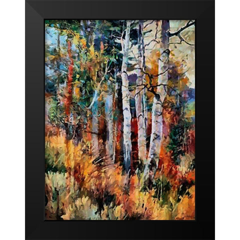 Birches Wood I Black Modern Wood Framed Art Print by Medeiros, Celito