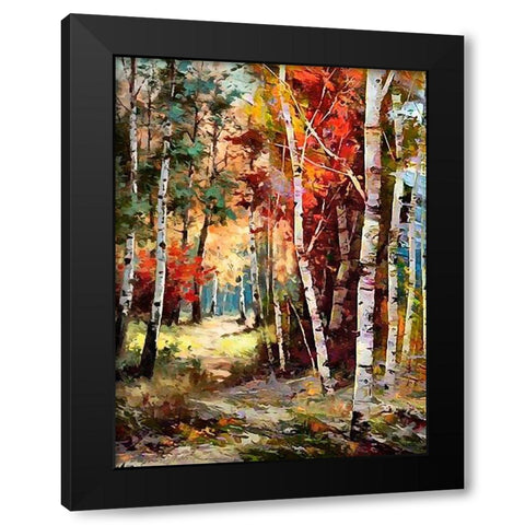 Birches Wood II Black Modern Wood Framed Art Print by Medeiros, Celito