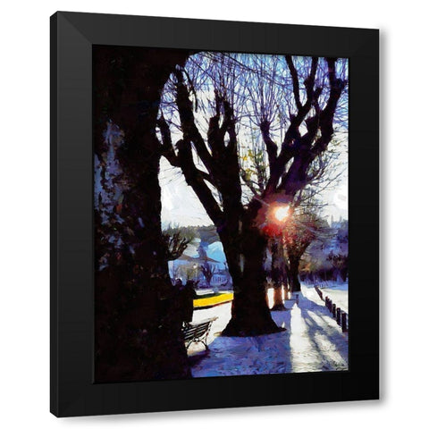 Sunrise in the Alley Black Modern Wood Framed Art Print by Medeiros, Celito