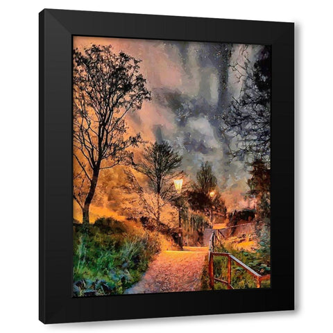 Path with the Sky Black Modern Wood Framed Art Print by Medeiros, Celito