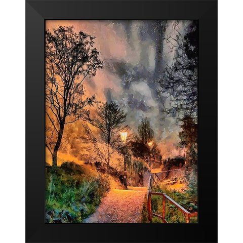 Path with the Sky Black Modern Wood Framed Art Print by Medeiros, Celito