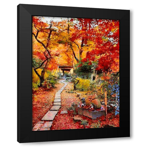 A Path into Garden Black Modern Wood Framed Art Print with Double Matting by Medeiros, Celito