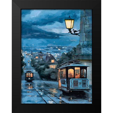 Cable Car in San Francisco III Black Modern Wood Framed Art Print by Medeiros, Celito