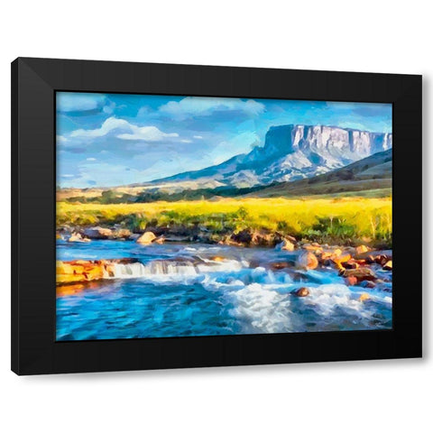 Table Mountain Black Modern Wood Framed Art Print by Medeiros, Celito