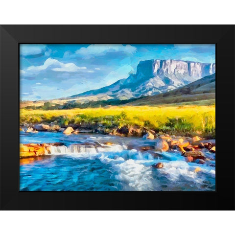 Table Mountain Black Modern Wood Framed Art Print by Medeiros, Celito