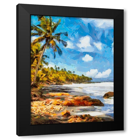 Palm Beach Black Modern Wood Framed Art Print with Double Matting by Medeiros, Celito