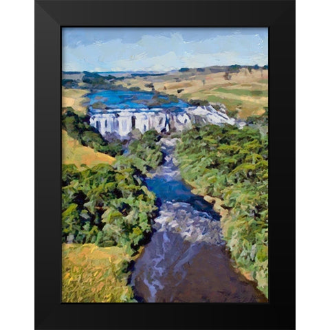 Wattefall on the River Black Modern Wood Framed Art Print by Medeiros, Celito
