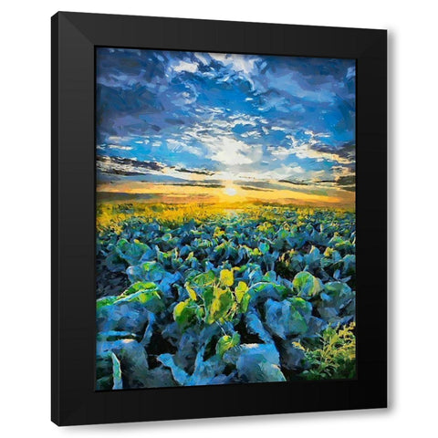 Sunset over the Meadow Black Modern Wood Framed Art Print by Medeiros, Celito