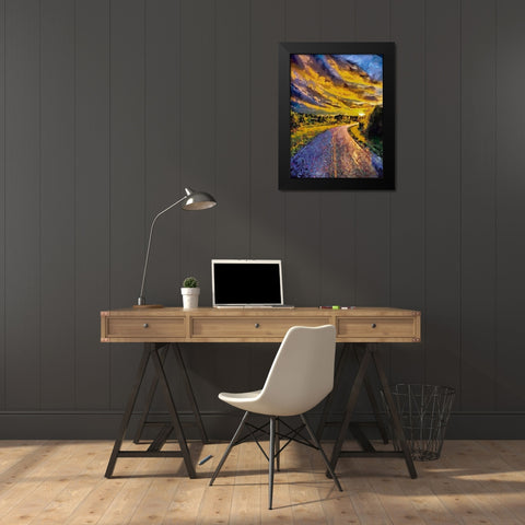 Sunset Road I Black Modern Wood Framed Art Print by Medeiros, Celito