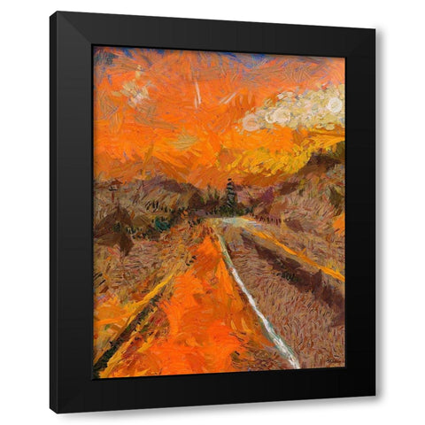 Golden Sunset Black Modern Wood Framed Art Print with Double Matting by Medeiros, Celito