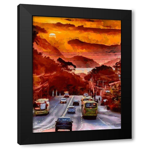 Return home Black Modern Wood Framed Art Print with Double Matting by Medeiros, Celito