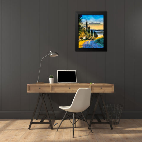 Mountain in Tuscany Black Modern Wood Framed Art Print by Medeiros, Celito