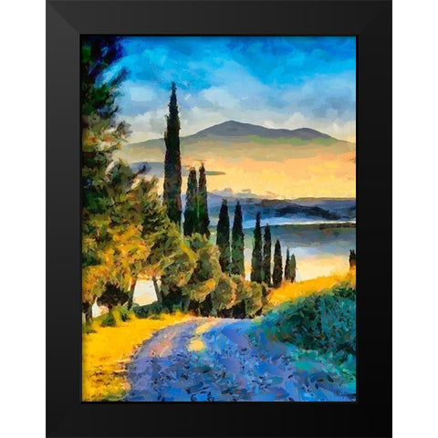Mountain in Tuscany Black Modern Wood Framed Art Print by Medeiros, Celito