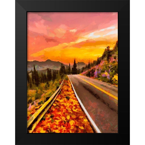 Sunset in the Mountains Black Modern Wood Framed Art Print by Medeiros, Celito
