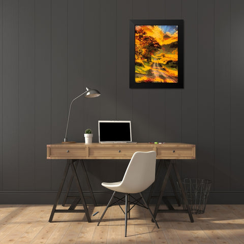 Golden Sunset Black Modern Wood Framed Art Print by Medeiros, Celito