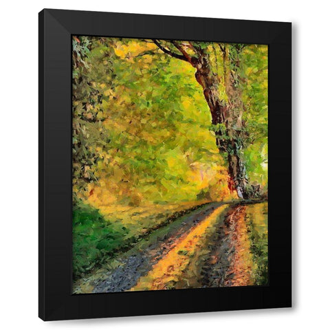 Old Tree by the Road Black Modern Wood Framed Art Print by Medeiros, Celito
