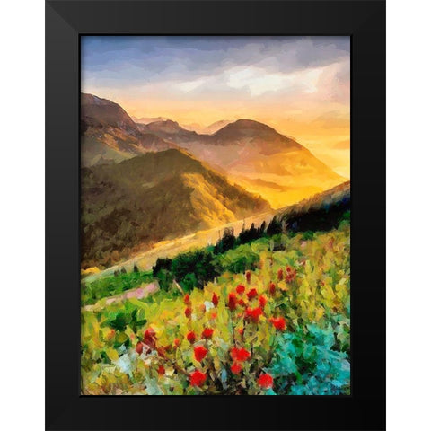Meadow in the Mountains Black Modern Wood Framed Art Print by Medeiros, Celito