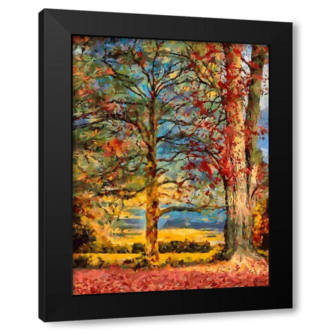 Oak in autumn Black Modern Wood Framed Art Print by Medeiros, Celito