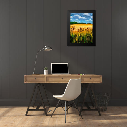 Wheat Fields Black Modern Wood Framed Art Print by Medeiros, Celito