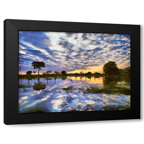 Before Sunrise Black Modern Wood Framed Art Print with Double Matting by Medeiros, Celito