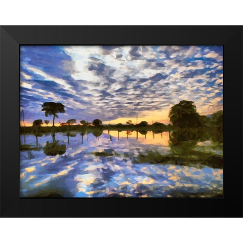 Before Sunrise Black Modern Wood Framed Art Print by Medeiros, Celito