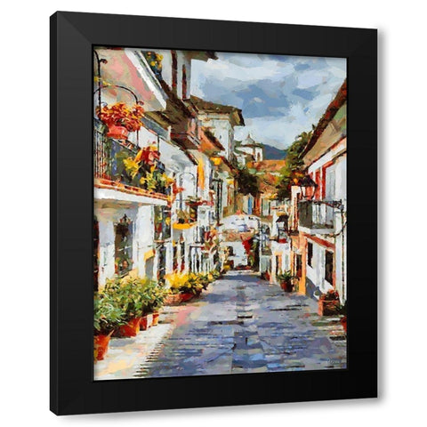 Town in South America II Black Modern Wood Framed Art Print with Double Matting by Medeiros, Celito