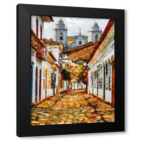 Town in South America III Black Modern Wood Framed Art Print with Double Matting by Medeiros, Celito