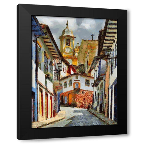 Town in South America IV Black Modern Wood Framed Art Print with Double Matting by Medeiros, Celito