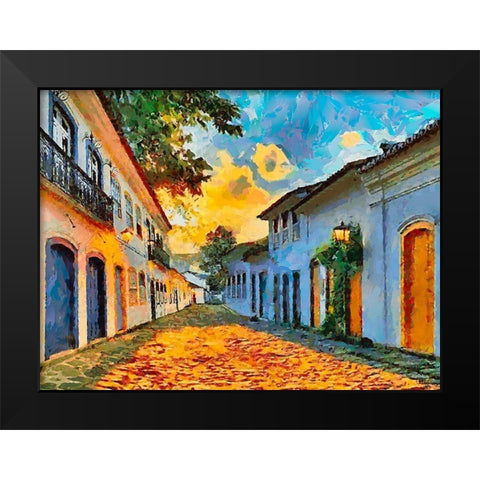 Town in South America V Black Modern Wood Framed Art Print by Medeiros, Celito