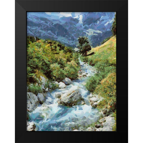 Stream in the Mountains III Black Modern Wood Framed Art Print by Medeiros, Celito