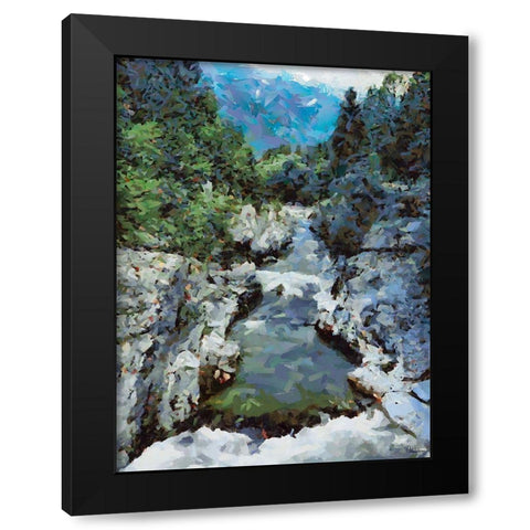 Stream in the Mountains IV Black Modern Wood Framed Art Print with Double Matting by Medeiros, Celito