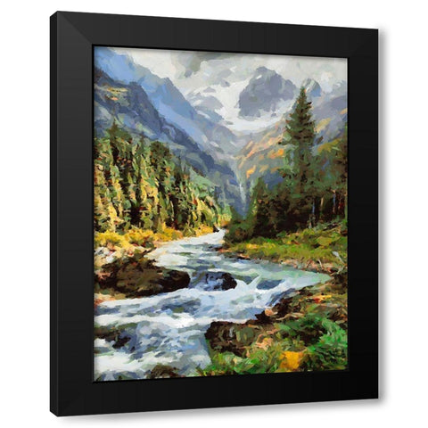 Stream in the Mountains VI Black Modern Wood Framed Art Print by Medeiros, Celito