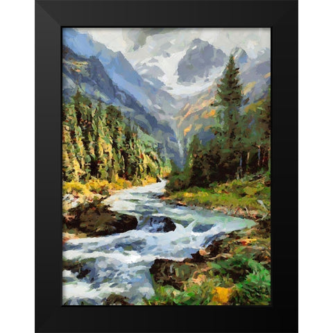 Stream in the Mountains VI Black Modern Wood Framed Art Print by Medeiros, Celito