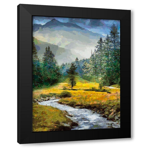 Stream in the Mountains VII Black Modern Wood Framed Art Print by Medeiros, Celito