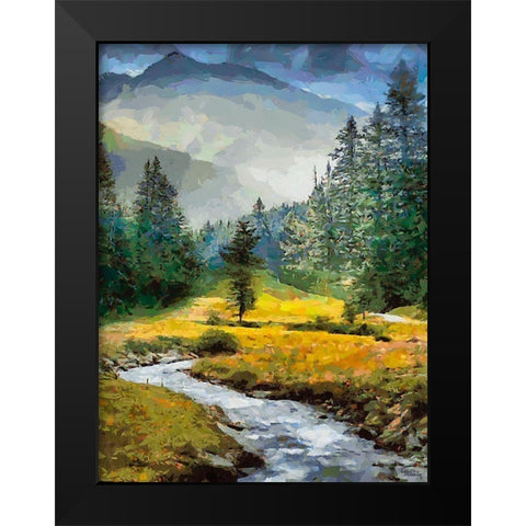 Stream in the Mountains VII Black Modern Wood Framed Art Print by Medeiros, Celito