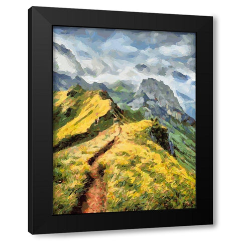 Path in the Mountains Black Modern Wood Framed Art Print by Medeiros, Celito