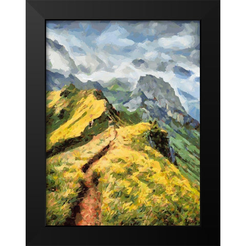 Path in the Mountains Black Modern Wood Framed Art Print by Medeiros, Celito