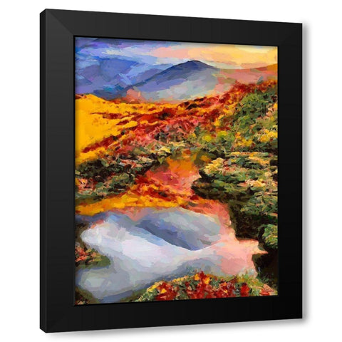 Golden Autumn in the Mountains I Black Modern Wood Framed Art Print with Double Matting by Medeiros, Celito