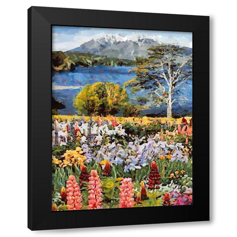 Lupine Flowers  Black Modern Wood Framed Art Print by Medeiros, Celito