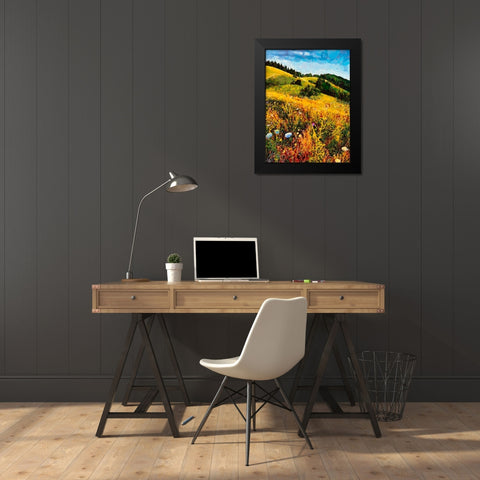 Mountains Meadow I Black Modern Wood Framed Art Print by Medeiros, Celito