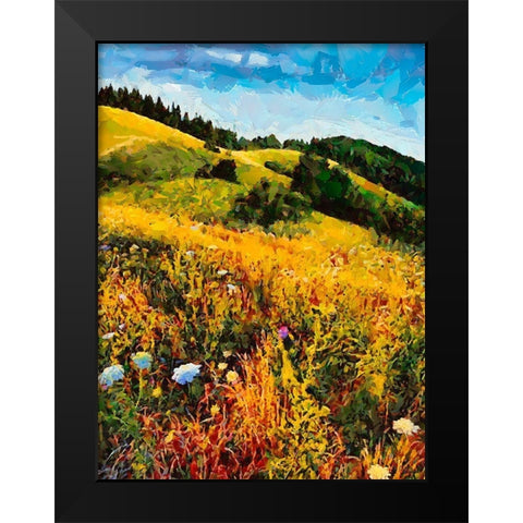 Mountains Meadow I Black Modern Wood Framed Art Print by Medeiros, Celito