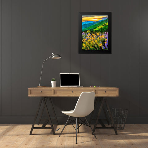 Mountains Meadow II Black Modern Wood Framed Art Print by Medeiros, Celito