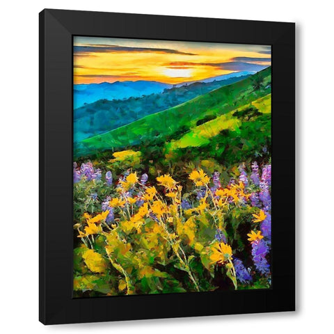 Mountains Meadow II Black Modern Wood Framed Art Print by Medeiros, Celito