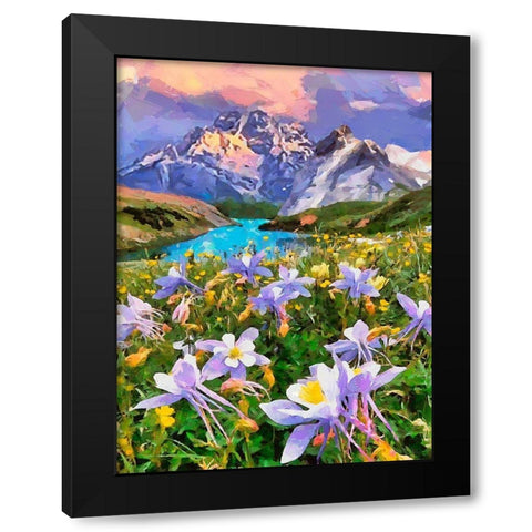 Mountains Meadow III Black Modern Wood Framed Art Print with Double Matting by Medeiros, Celito