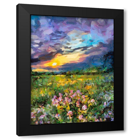 Mountains Meadow IV Black Modern Wood Framed Art Print with Double Matting by Medeiros, Celito