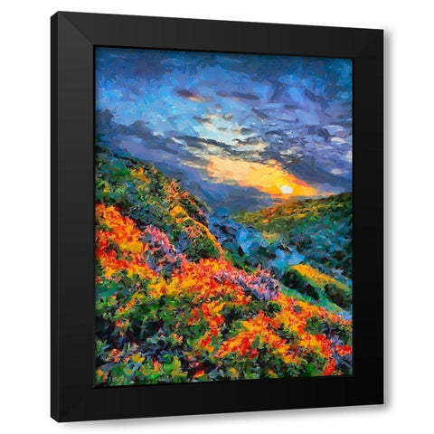 Mountains Meadow V Black Modern Wood Framed Art Print by Medeiros, Celito