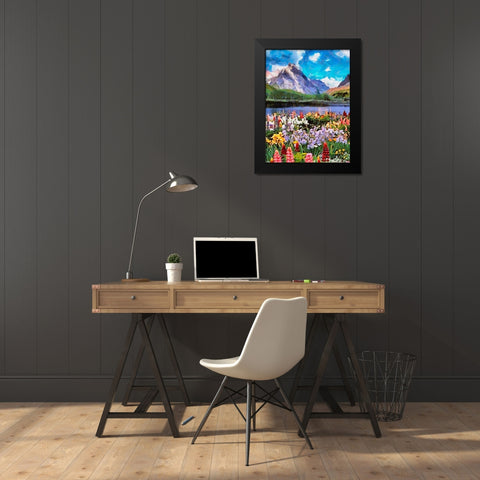 Mountains Meadow VI Black Modern Wood Framed Art Print by Medeiros, Celito