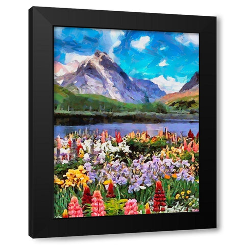 Mountains Meadow VI Black Modern Wood Framed Art Print with Double Matting by Medeiros, Celito