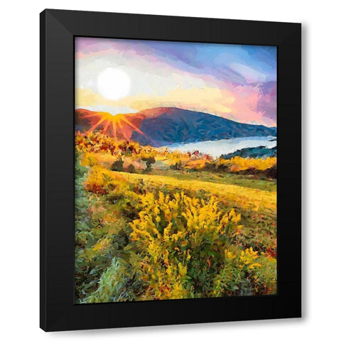 Mountains Meadow VIII Black Modern Wood Framed Art Print with Double Matting by Medeiros, Celito