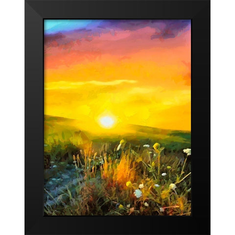 Fresh Sunrise Black Modern Wood Framed Art Print by Medeiros, Celito
